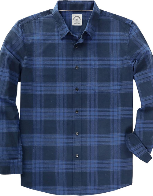 Load image into Gallery viewer, ® Flannel Shirt for Men Long Sleeve Men'S Casual Button-Down Shirt 100% Cotton Soft Plaid Regular Fit with Pockets
