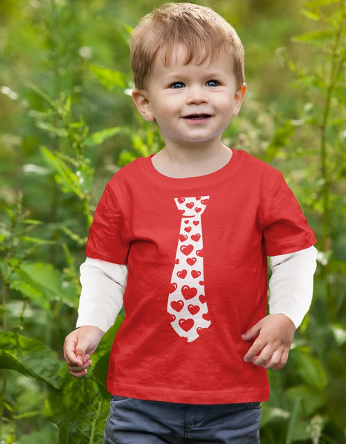 Load image into Gallery viewer, Red Hearts Tie for Valentine'S Day Love Youth Kids T-Shirt
