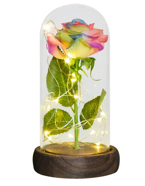 Load image into Gallery viewer, Gifts for Her Beauty and the Beast Eternal Rose in Glass Dome Artificial Forever Flower LED Light Mothers Day Gifts for Women
